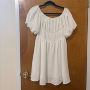 White Puff Sleeve Dress
